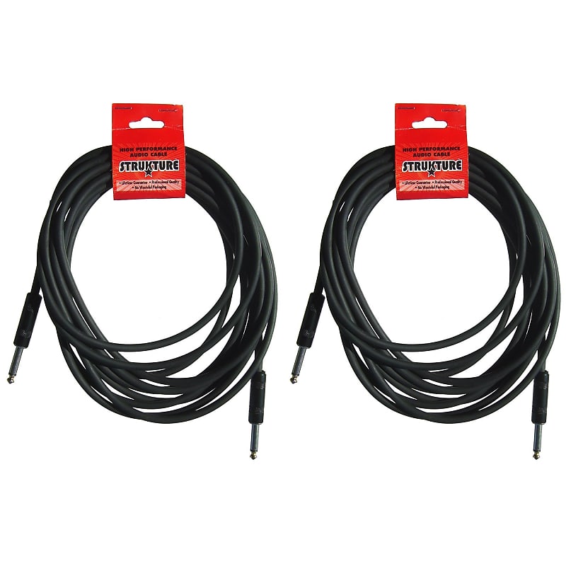 2 Pack Strukture 18.6 ft Instrument Cable Black image 1