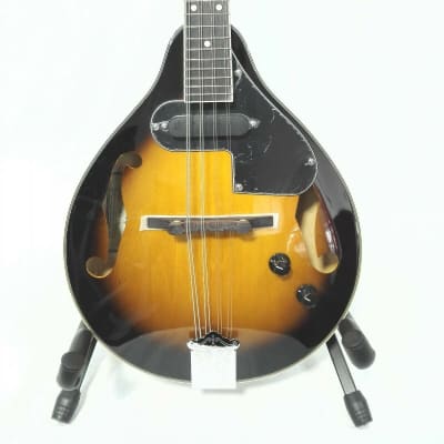 Caraya MA001EBS A-Style Electric-Acoustic Mandolin,Vintage Sunburst,F-holes+Bag image 5