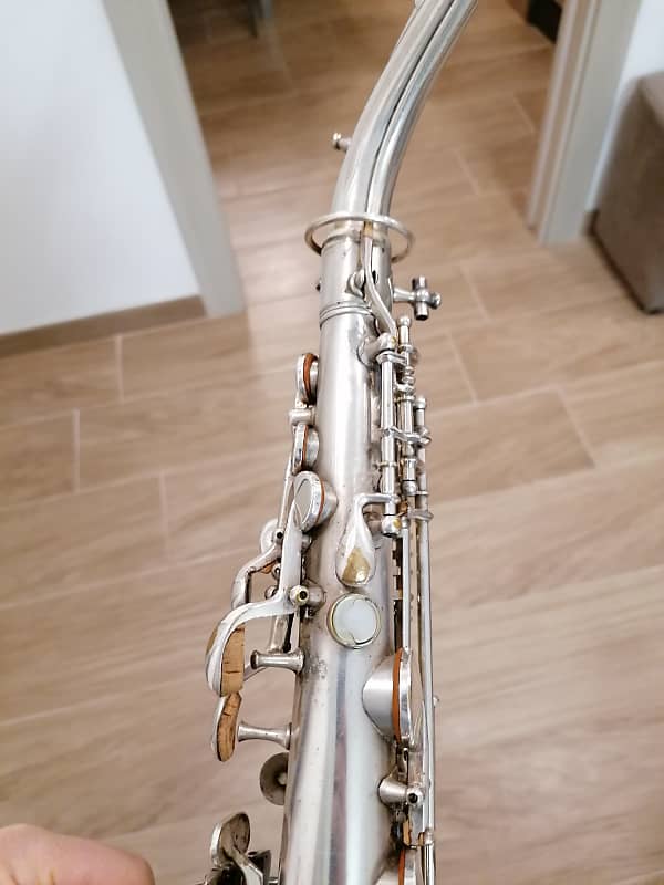 Early Vintage King H.N. White Alto Saxophone in Silver Plate, Serial Number  42551, Saxquest Saxophone Shop