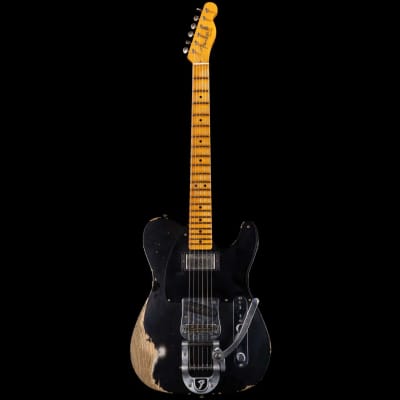 Fender Custom Shop Limited Edition 50s Vibra Telecaster Heavy Relic Maple Fingerboard Black image 4
