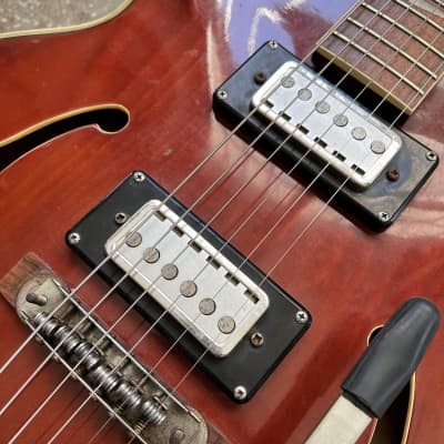 Teisco Vintage Hollowbody Electric Guitar 1960s - Red image 8