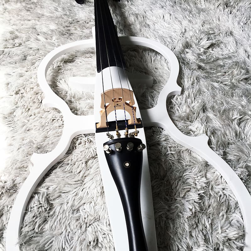 Cecilio 4/4 CECO1WH Pearl White Electric Cello with Ebony Reverb