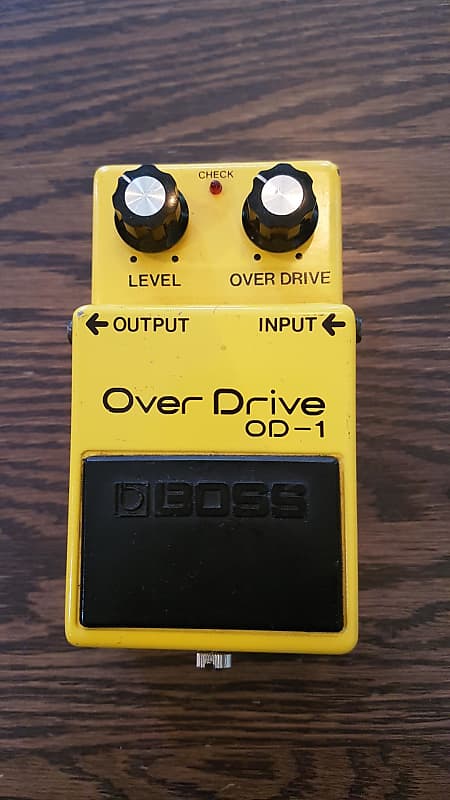 Boss OD-1 Over Drive (Black Label) 1977 - 1985 - Yellow