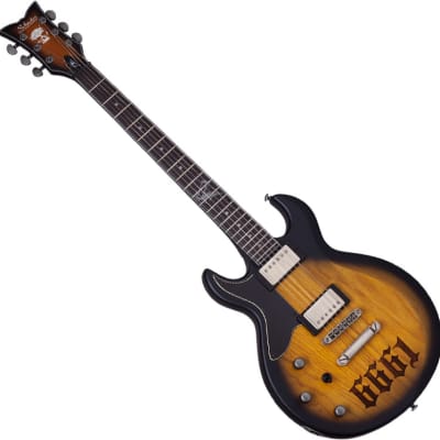 Schecter Zacky Vengeance ZV 6661 Left-Handed Electric Guitar in Aged Natural Satin Black Burst Finish image 2