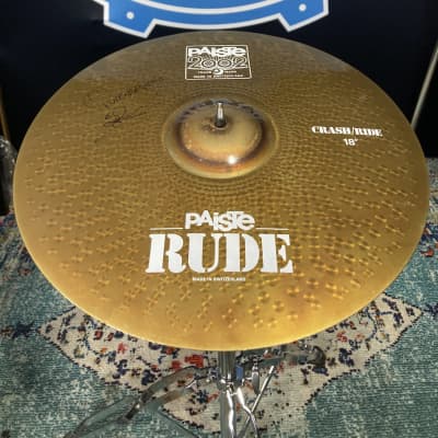 Paiste Scott Rockenfield's Queensrÿche, 18" Rude, 2002 Crash/Ride A, Cracked, Autographed! (#3) 1990s image 2