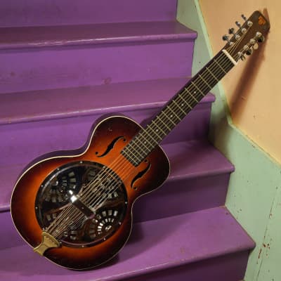 1938 Dobro 8-String Squareneck Norwood Chimes Resonator Guitar (VIDEO! Customized, Ready to Go) image 1