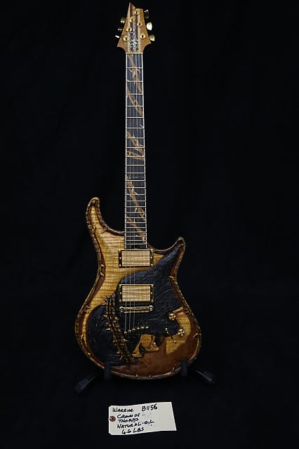 Warrior  "Crown of Thorns" Hand Carved, Natural. Dealers/collectors: Warrior guitars, package deals image 1