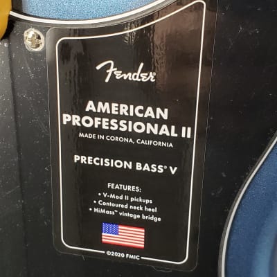 Fender American Professional II Precision Bass 5 - Dark Night -  NEW ! image 7