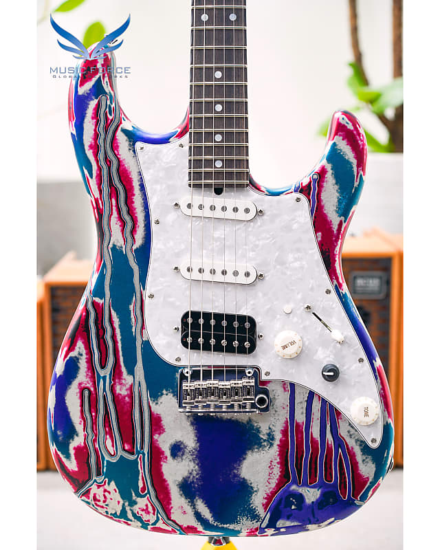 James Tyler Japan Studio Elite HD HSS-Psychedelic Vomit Semi Gloss  w/Rosewood FB, Midboost & Bypass Button