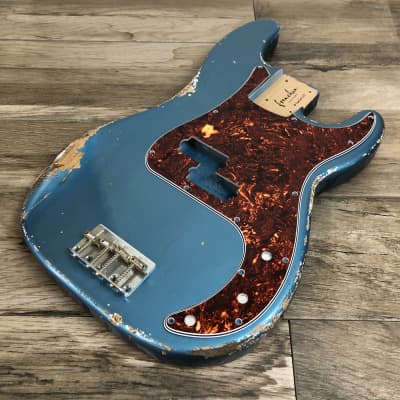 FRANCHIN Jupiter bass guitar body Relic Aged Lake Placid Blue Metallic 100% Nitro Lacquer Alder P-Bass type Made in Italy - Stock piece #20650425 image 9
