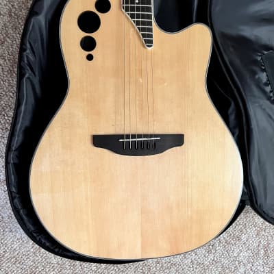 Ovation Applause Elite Mid Depth Natural Acoustic-Electric Guitar AE44II-4 with Spruce Top. 2021 Nat image 4