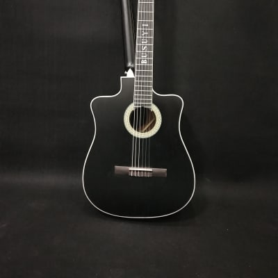 6 Strings Classical/ 6 Strings Acoustic Double Neck ,Double Sided Busuyi Guitar 2020. (Black) image 3