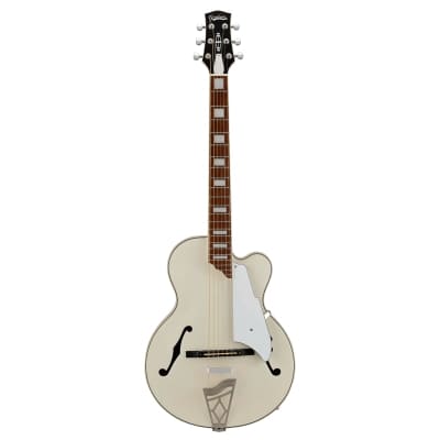 VOX - 5TPS PEARL WHITE - Guitare Guillietta folk électro-acoustique blanche chromé for sale