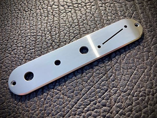 Van Dyke-Harms Telecaster Control Plate, Angled Switch w/Toggle, Stainless Steel 2023 - Stainless Steel image 1