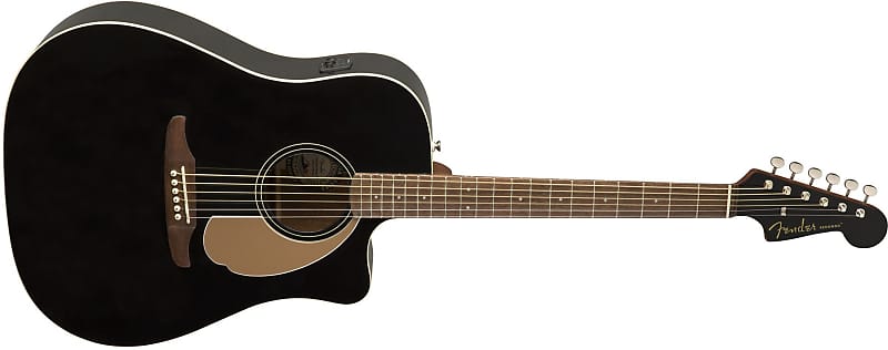 Fender Redondo Player Electric Acoustic Jetty Black Guitar with Walnut Fretboard image 1