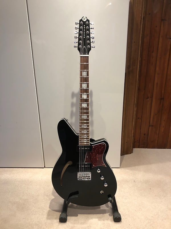 Reverend Airwave 12 string electric guitar in Midnight Black