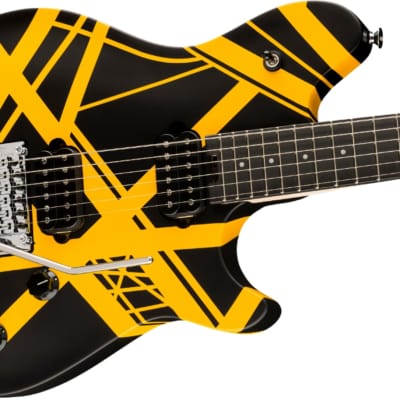 EVH Wolfgang Special Striped Series Electric Guitar, Ebony Fingerboard, Black w/ Yellow Stripes image 1
