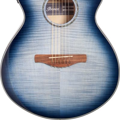 Ibanez AEWC400 AEW Series Acoustic-Electric Guitar, Indigo Blue Burst image 2