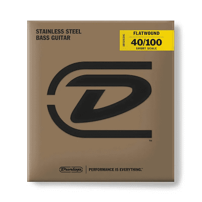 Dunlop DBFS40100S Stainless Steel Short Scale Flatwound Bass Strings (40-100)