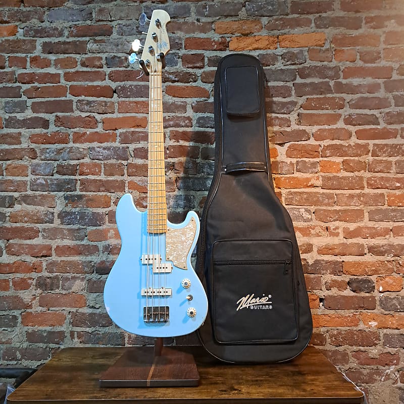 Mario Guitars Serpentine Bass w/ Gig Bag (2023 - Sonic Blue Relic) image 1
