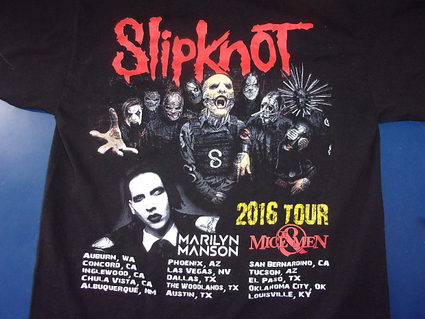 Slipknot + Marilyn Manson Maggot Concert Shirt 2 side 2016 Tour