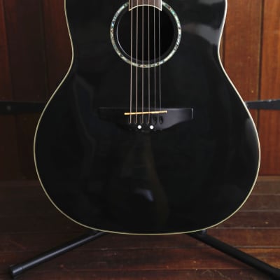 Ovation CS-24 Black Acoustic-Electric Guitar Pre-Owned for sale