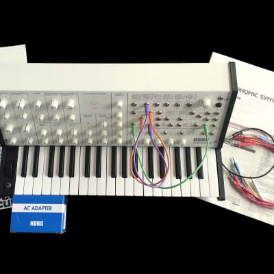 2013 Korg MS-20 Mini White Limited Edition Semi-Modular Analog Mono Synthesizer with 10 Patch Cables, Owner's Manual +