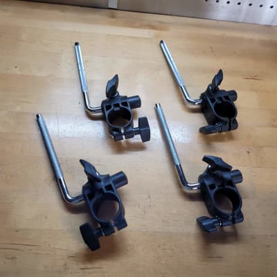 4 Roland Clamps with L-Rods - tom clamps cymbal rack mounts - Free Shipping image 1