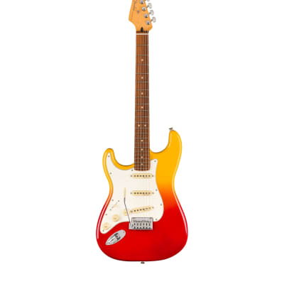 Fender Player Plus Stratocaster, Left-Hand, Pau Ferro Fingerboard - Tequila Sunrise for sale