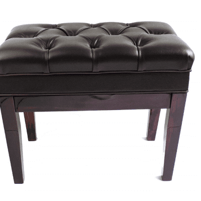 Symphony Adjustable Cushion Seat Piano Bench Stool with Storage - Polished Mahogany (FS311PM) image 2