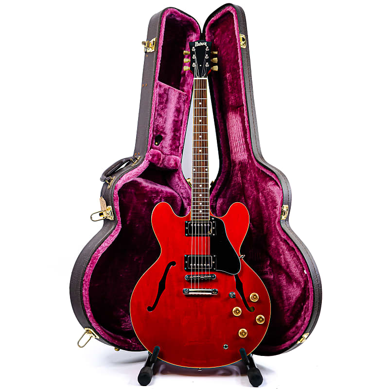 Burny RSA-60 ES-335 Style Guitar Cherry Red w/ Dual Humbuckers