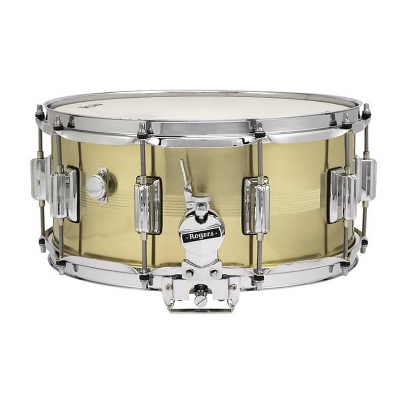 Rogers #37 Dyna-Sonic 6.5x14" Brass Snare Drum with Beavertail Lugs Reissue image 1