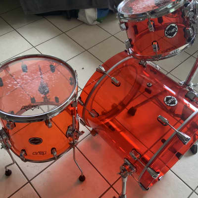 Crush 18 8 10 13 2015 Red Acrylic beebop drum shell kit image 4