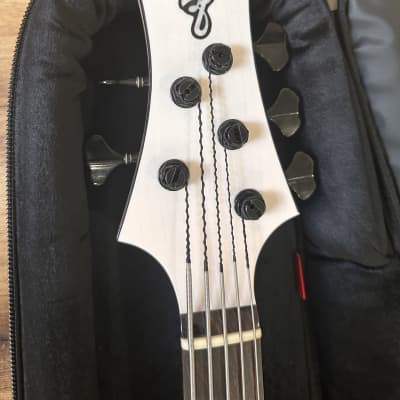 F Bass BN5 2022 - BN5 Trans White with Binding Bass Guitar image 1