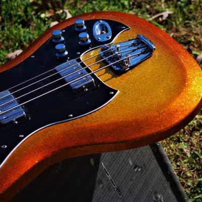 Hagstrom F400 1972 Honey Goldburst Metalflake.  Refinished. Excellent Player. Short neck bass. FAST. image 18