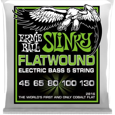 Ernie Ball 2816 Cobalt Flatwound Regular Slinky 5-String Bass .045 - .130 image 3