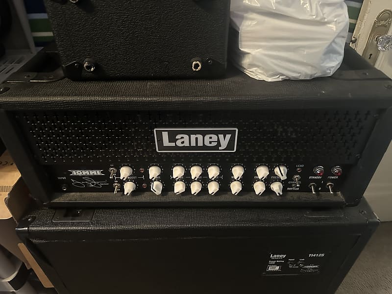 Laney TI100 & 412s Cabinet and old boy guitar | Reverb