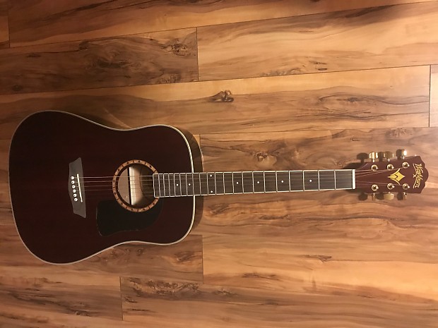 Washburn wd100dl dreadnought hotsell mahogany acoustic guitar