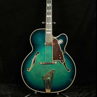 D'Angelico NYL-4 18" Blue Archtop made in 2002 by Vestax - Blue Burst image 1