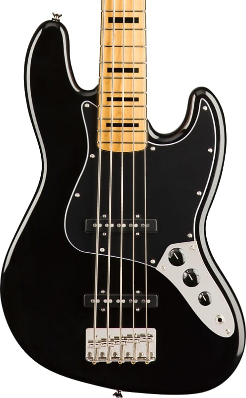 Squier Classic Vibe '70s Jazz Bass V 5-String Bass, Maple Fingerboard, Black image 1