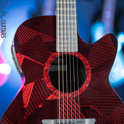 2021 RainSong BI-WS1000N2C Black Ice Acoustic Guitar Ish Exclusive Cranberry Red image 3