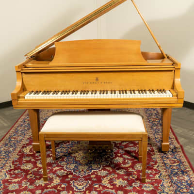 Steinway & Sons 5'7" Model M Grand Piano | Satin Oak | SN: 395111 image 2