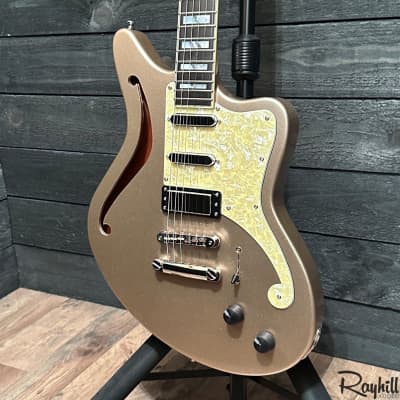 DAngelico Deluxe Bedford SH Desert Gold Semi Hollow Body Electric Guitar image 3