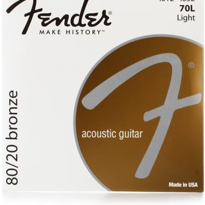 Fender 70L 80/20 Bronze Acoustic Guitar Strings - LIGHT 12-52 for sale