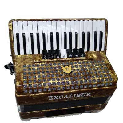 Excalibur Super Classic 72 Bass Piano Accordion Bronze Gold Bild 4