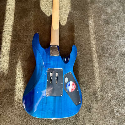 ESP LTD MH-103 QM - 2016, See Thru Blue, Left Handed image 10