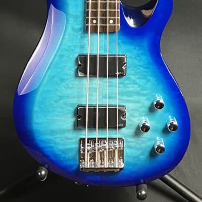 Schecter C-4 Plus 4-String Bass Guitar Quilted Ocean Blue Burst for sale