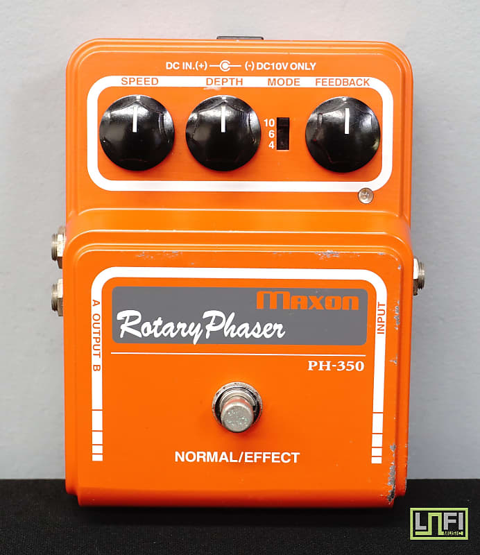 Maxon Rotary Phaser PH-350 80's Orange Electric Guitar Effects Pedal W/ PSU image 1