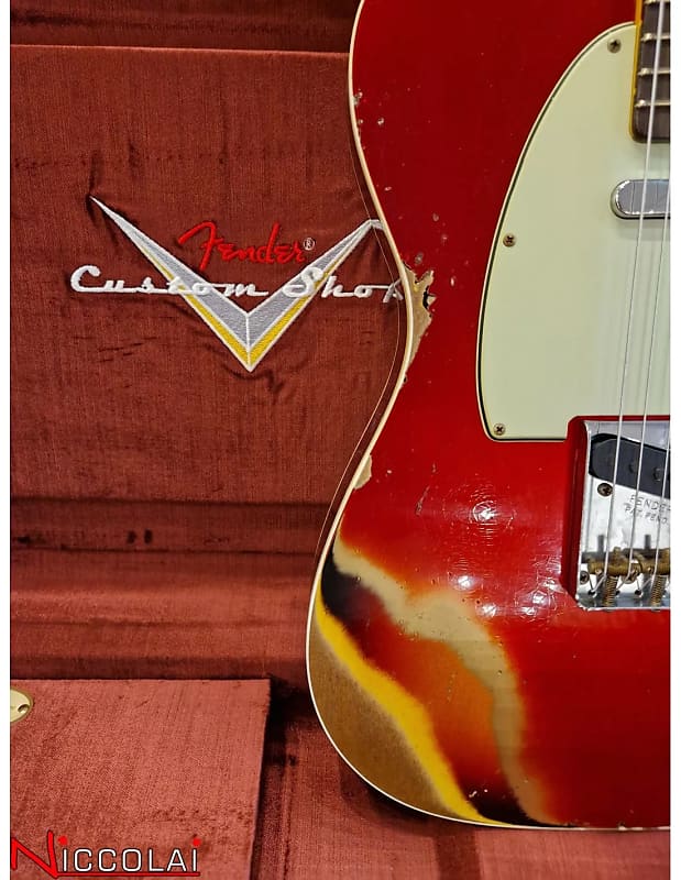 Fender Custom Shop Limited Edition '60 Tele Heavy Relic Aged Candy Apple Red Over 3-Color Sunburst image 1