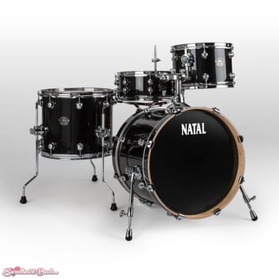 Natal Arcadia TJ Traditional Jazz Acoustic Drum Kit Shell Pack Black Sparkle for sale